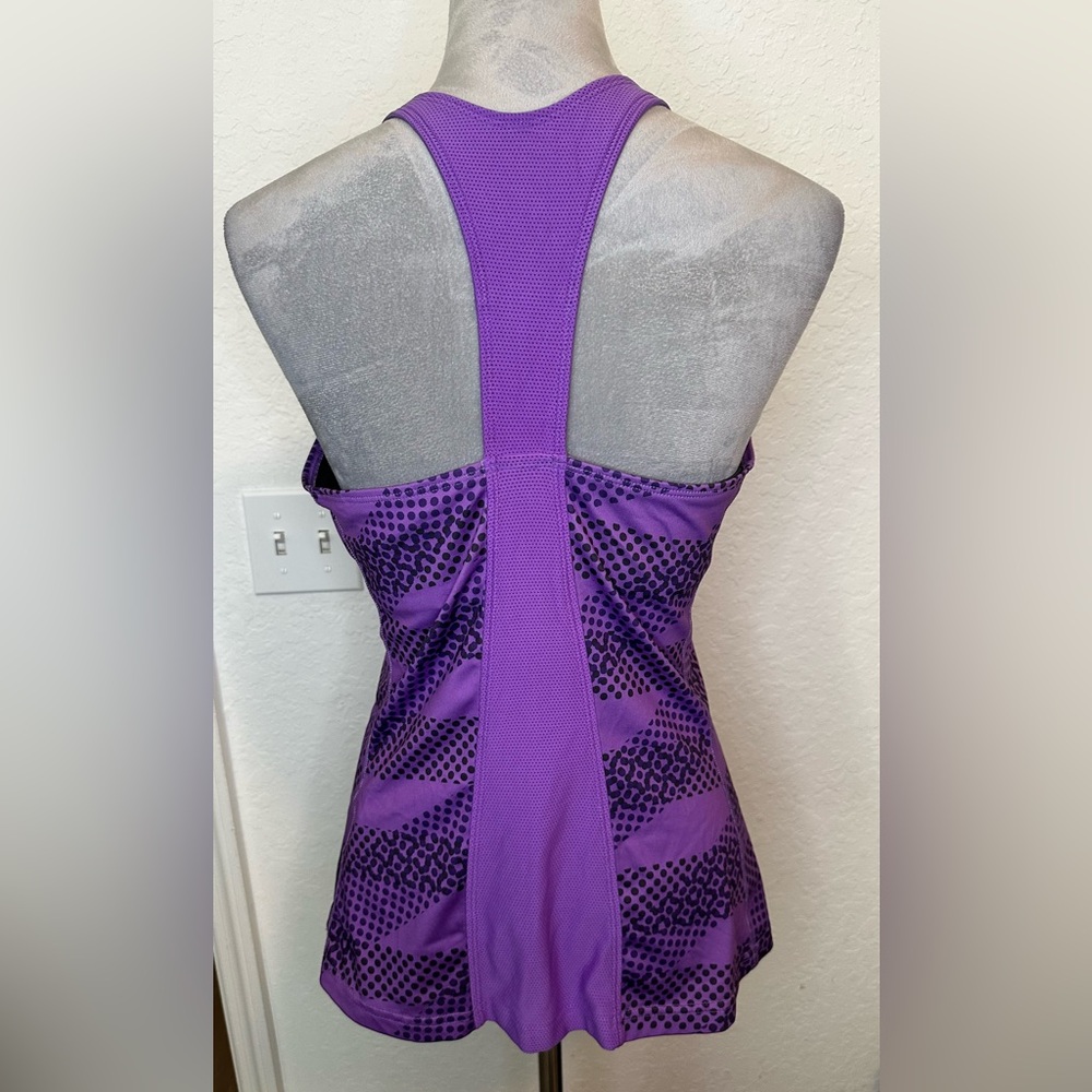 Nike Dri-Fit Racerback Tank Top Women’s L Purple Printed Athletic Workout Top